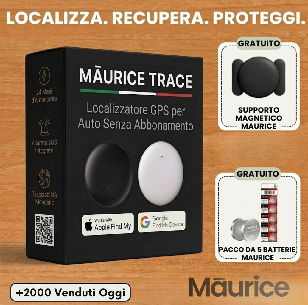 Māurice Trace™ — Sistema di Sorveglianza Automobilistica (Senza Abbonamento)