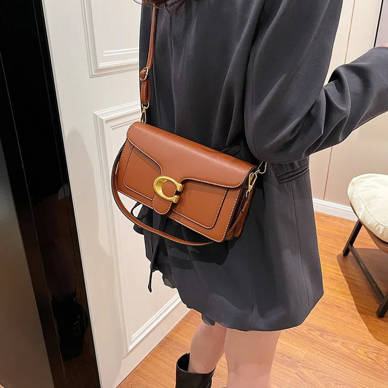 Borsa a Tracolla Minimalista da Donna | Scomparti Multipli e Stile Neutro