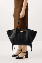 LYRA – Borsa a mano grande in pelle PU nera