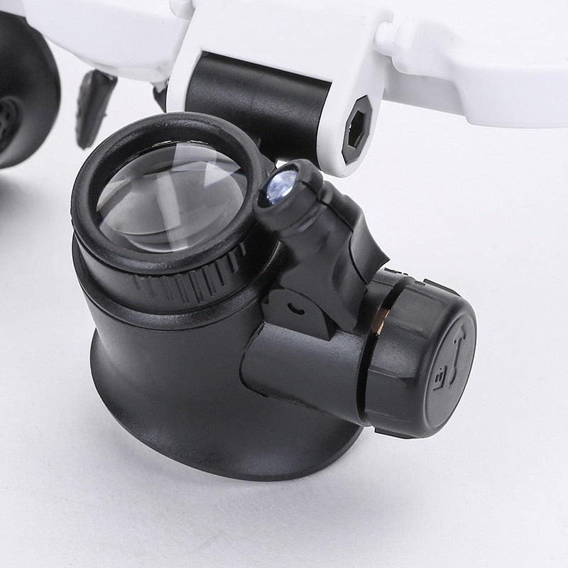 Occhiali ingranditori professionali | Illuminazione LED e 3 livelli di ingrandimento