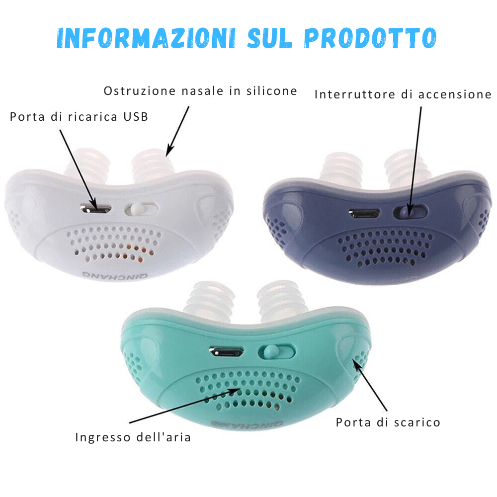 Macchina CPAP micro per l'apnea del sonno da viaggio e contro il russare - Alternativa al CPAP