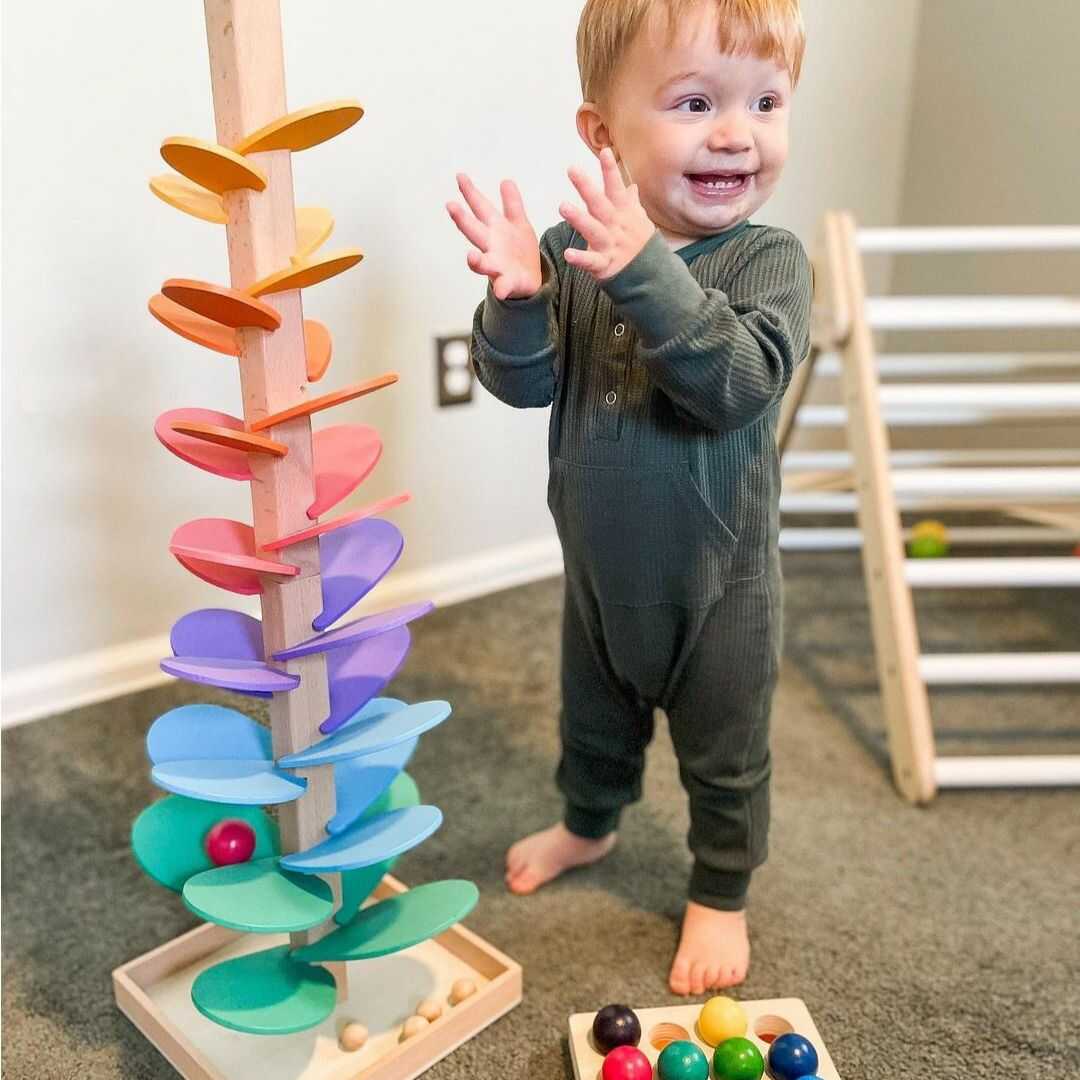 Torre del Suono Arcobaleno in legno | Set di Gioco Educativo Sensoriale