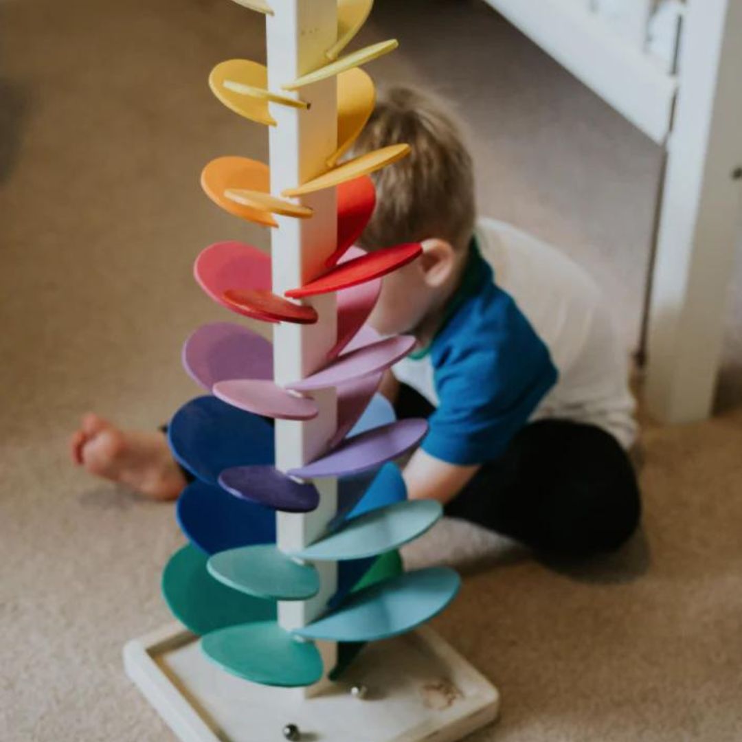 Torre del Suono Arcobaleno in legno | Set di Gioco Educativo Sensoriale