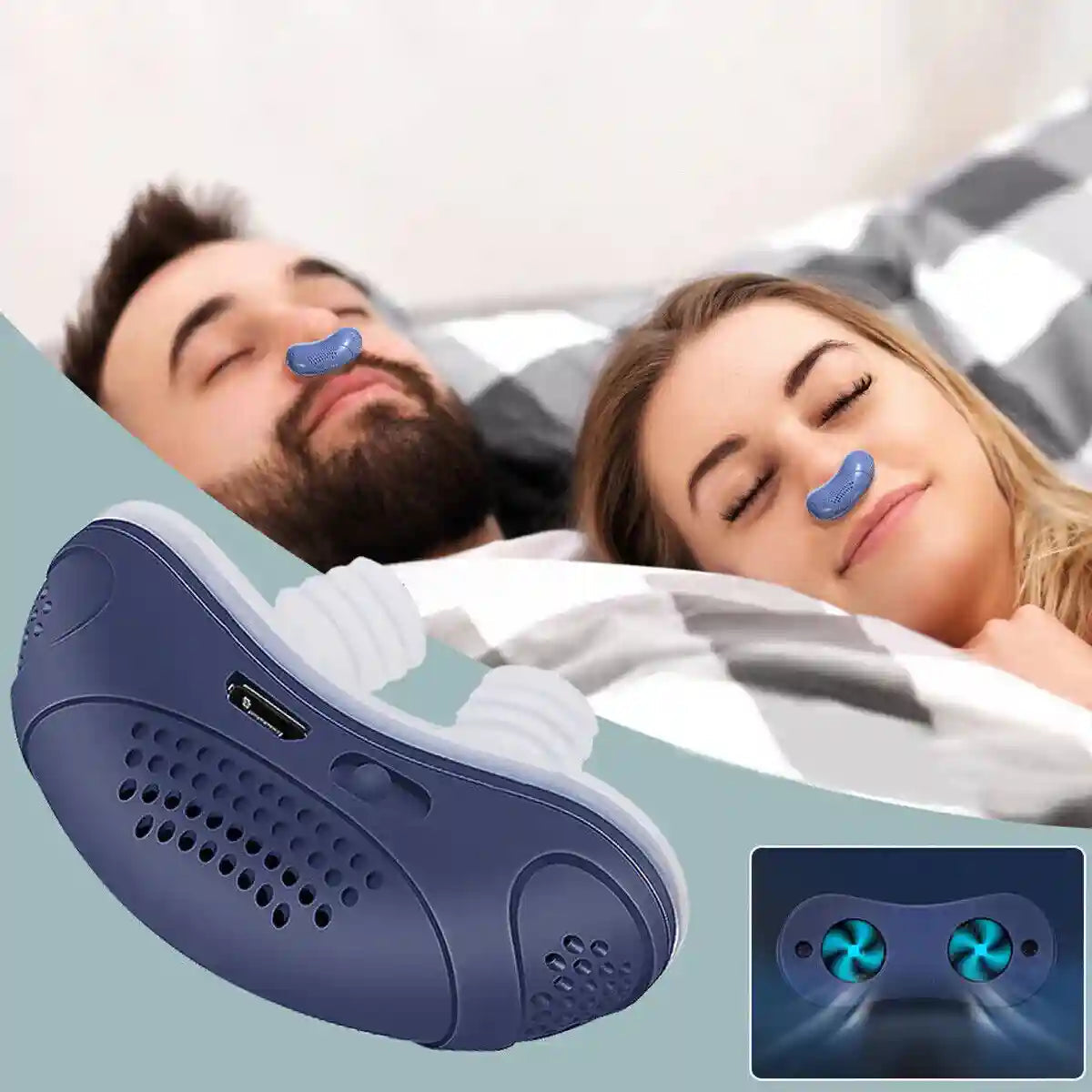 Dispositivo CPAP Leggero per il Sollievo dalle Apnee Notturne – Compatto, Silenzioso, Senza Maschera, Ricaricabile tramite USB