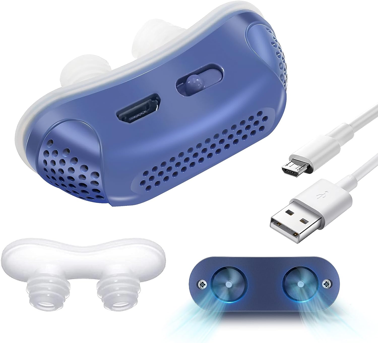 Dispositivo CPAP Leggero per il Sollievo dalle Apnee Notturne – Compatto, Silenzioso, Senza Maschera, Ricaricabile tramite USB