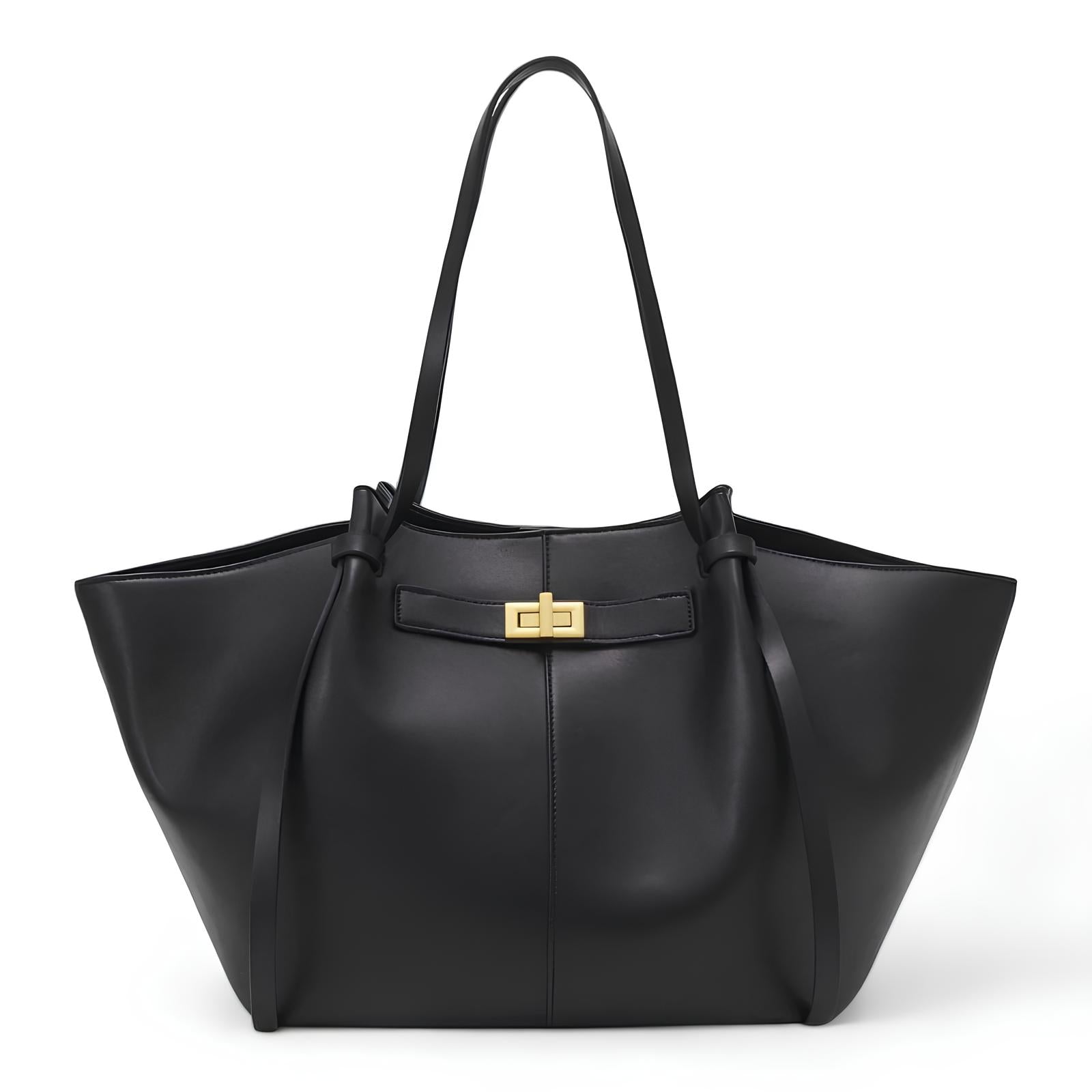 LYRA – Borsa a mano grande in pelle PU nera