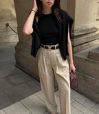 Cintura in Pelle Nera con Fibbia Dorata | Eleganza e Versatilità per Ogni Occasione