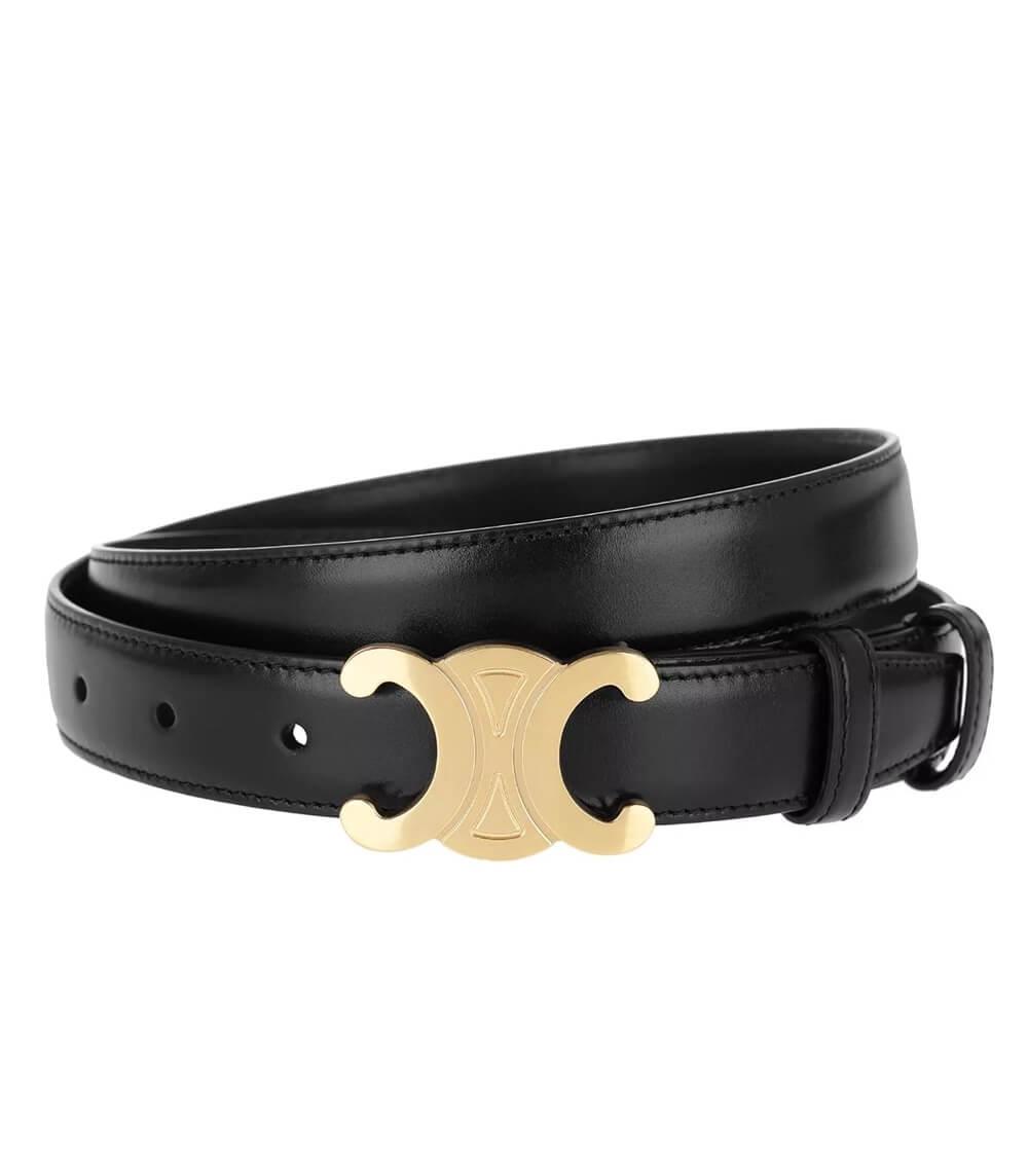Cintura in Pelle Nera con Fibbia Dorata | Eleganza e Versatilità per Ogni Occasione