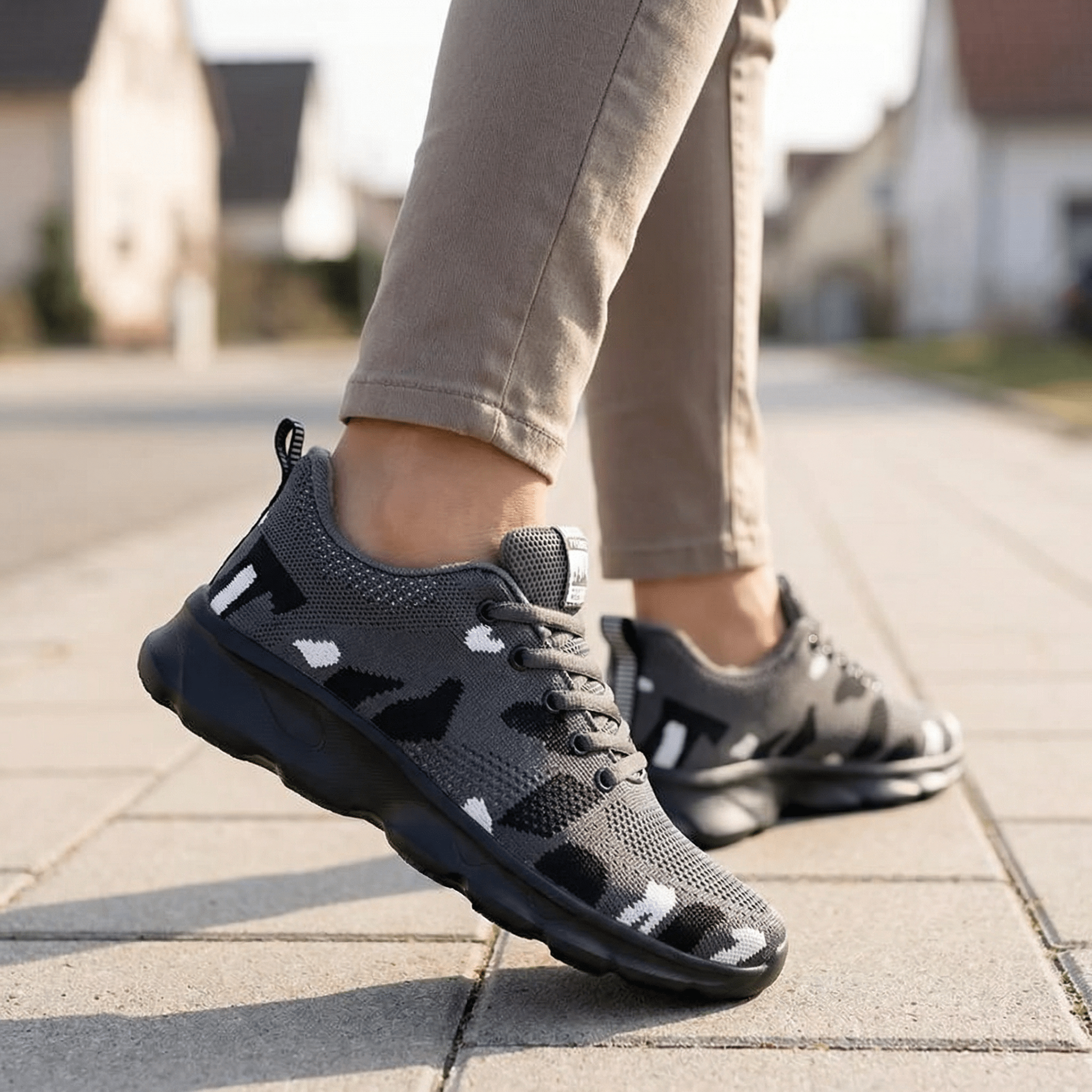 Camo Glide – Sneakers Ergonomiques en Mesh & Design Militaire - Maurice