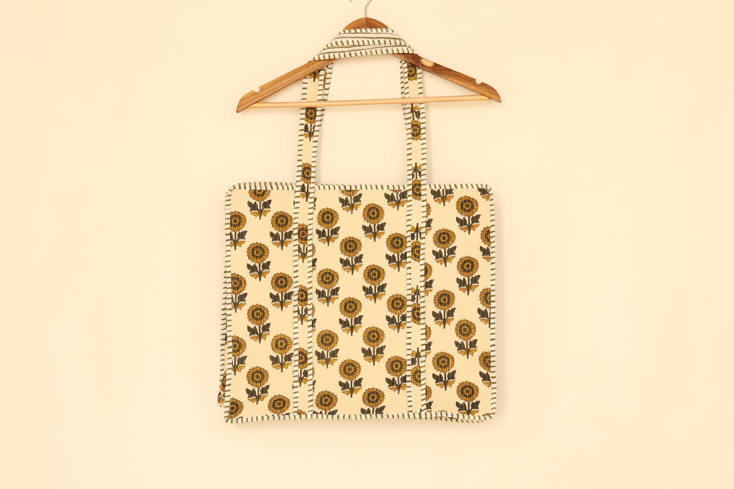 Borsa Tote in Cotone con Girasoli – Borsa a Spalla Artigianale