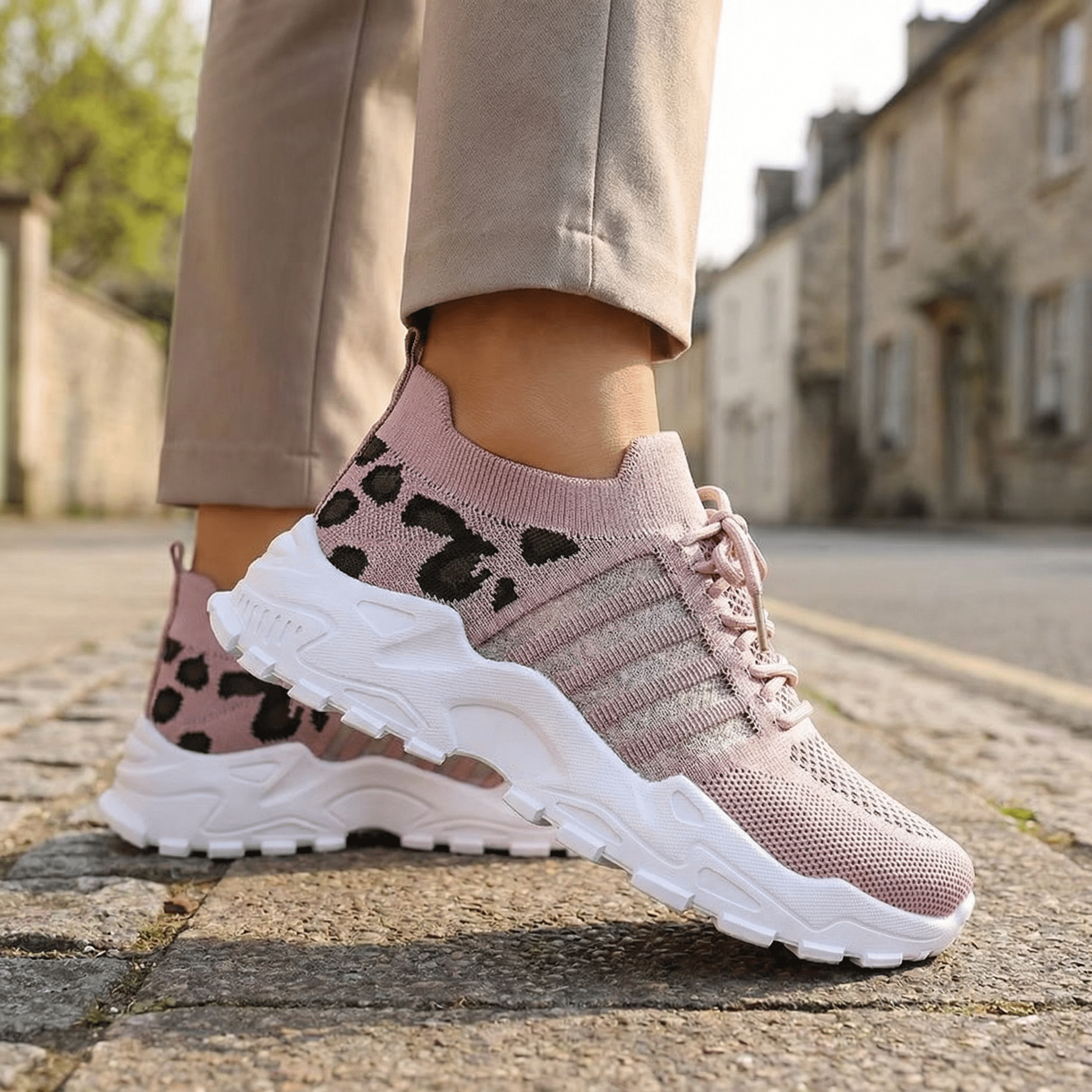 Léopard Wild – Sneakers Respirantes à Imprimé Animal & Confort de Marche - Maurice
